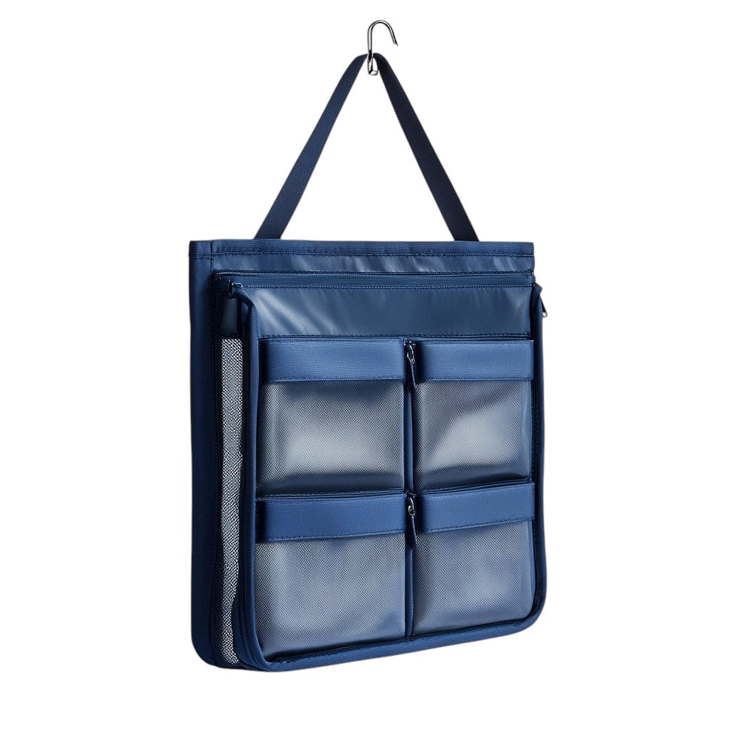 Kfxdg Hanging Toiletry Bag for Travel - Waterproof Travel Organizer with Hook - Large Capacity Cosmetic Bag for Men & Women - Navy Blue